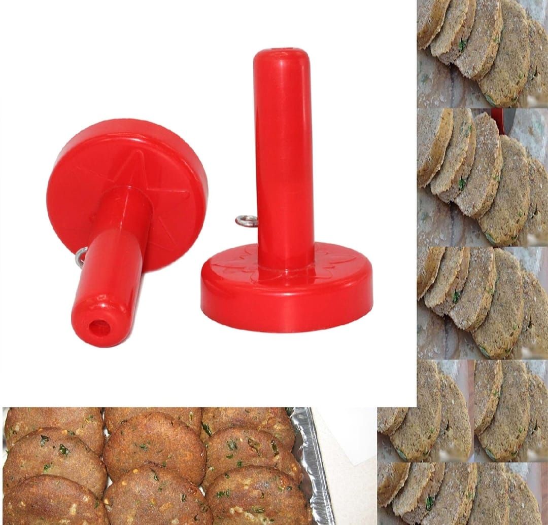 Pack of 2 Shami Kabab Makers – High-Quality Plastic Saancha for Shami Kabab &amp; Tikki – Multicolor with White Inner View Gallery - Pakistan