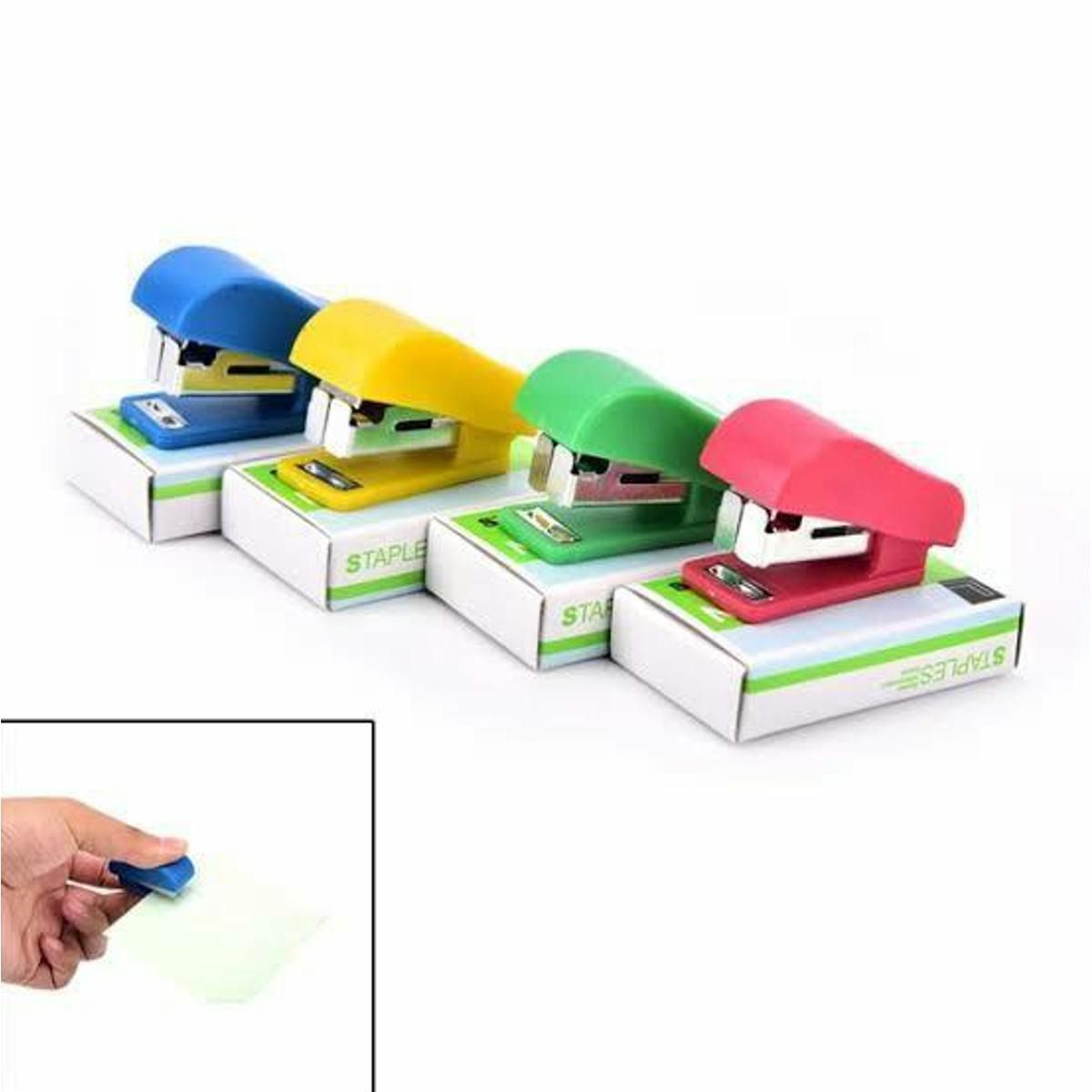 Pack of 2 Mini Staplers with Pins – Compact, Smooth, and High-Quality Office &amp; School Use (Random color) View Gallery - Pakistan