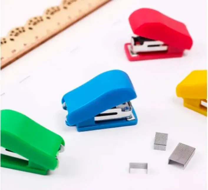 Pack of 2 Mini Staplers with Pins – Compact, Smooth, and High-Quality Office &amp; School Use (Random color) View Gallery - Pakistan