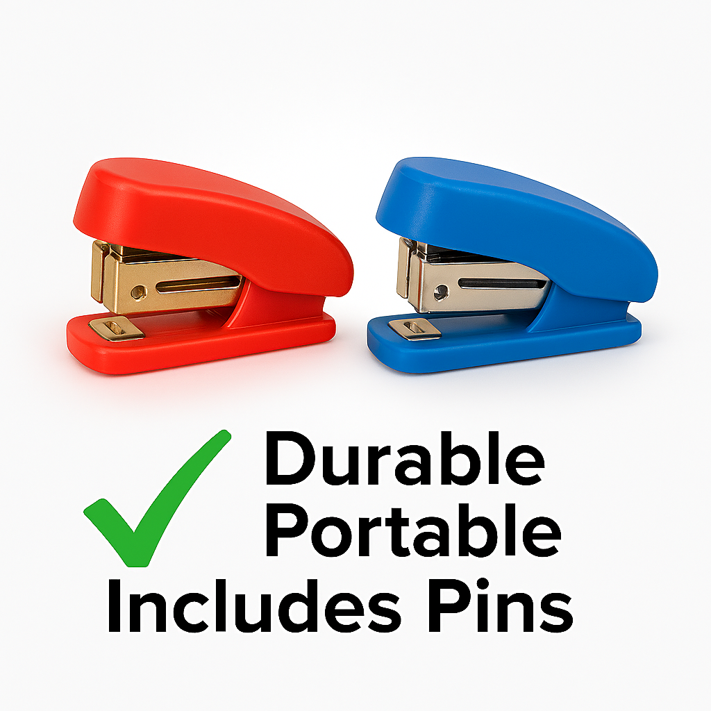 Pack of 2 Mini Staplers with Pins – Compact, Smooth, and High-Quality Office &amp; School Use (Random color) View Gallery - Pakistan