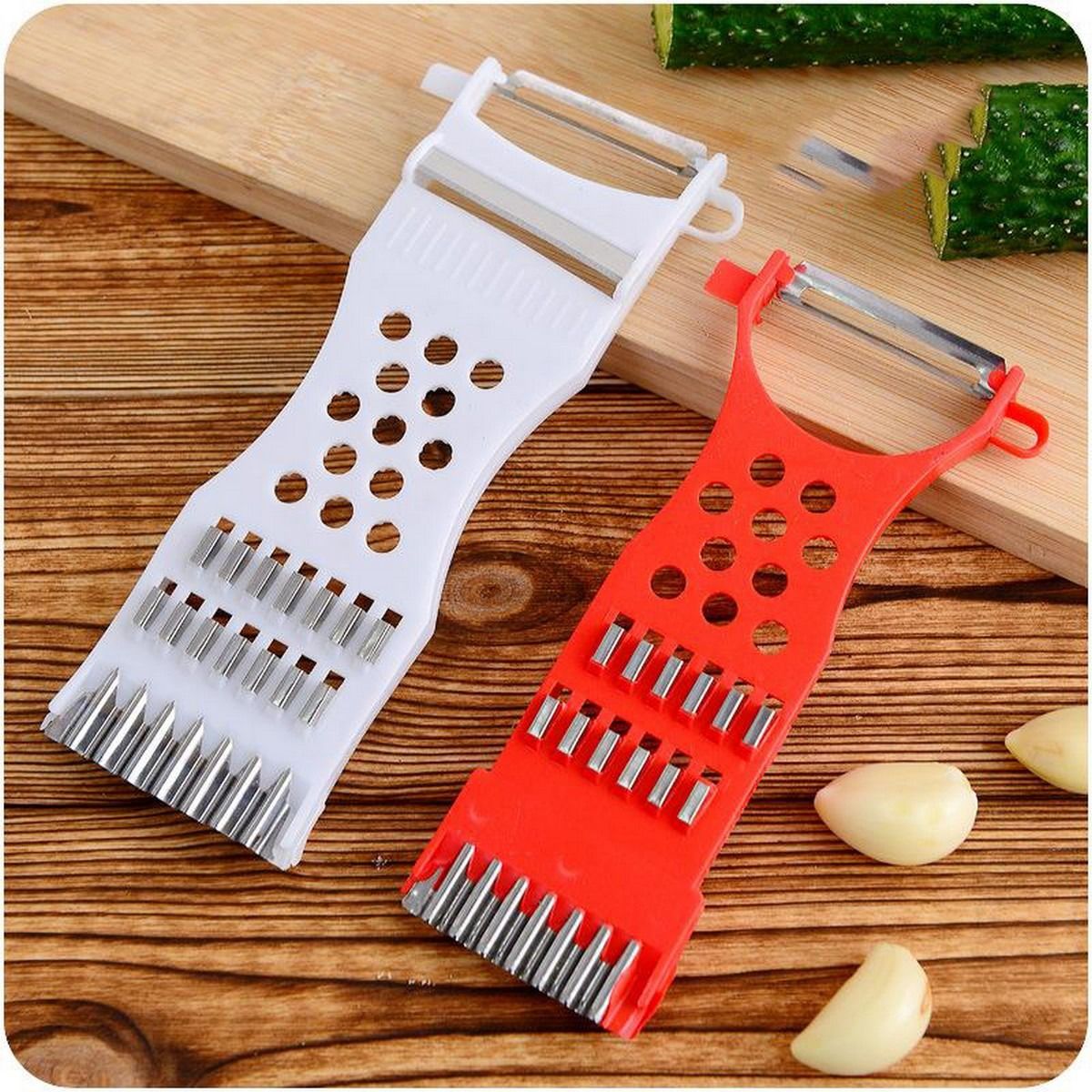 5-in-1 Multi Vegetable Cutter &amp; Peeler – Multipurpose Julienne Slicer, Grater, Metal Scraper, and Fruit &amp; Vegetable Kitchen Tool View Gallery - Pakistan