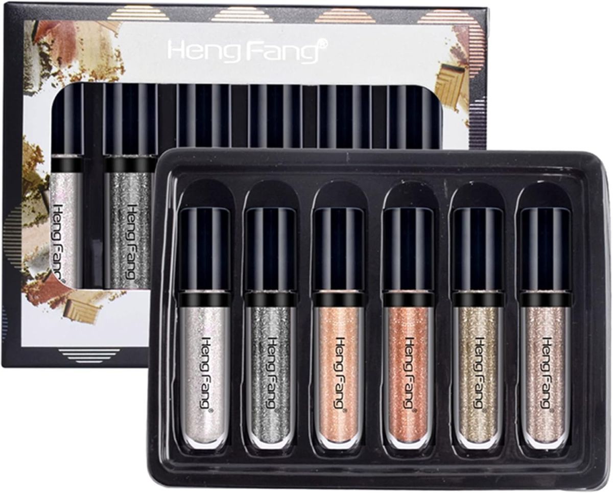 HENG FANG 6 Pcs Liquid Diamond Glitter Eyeshadows Set – Waterproof, Long-Lasting, Vibrant Colors with Lightweight Texture for Bold &amp; Sparkling Eye Makeup View Gallery - Pakistan