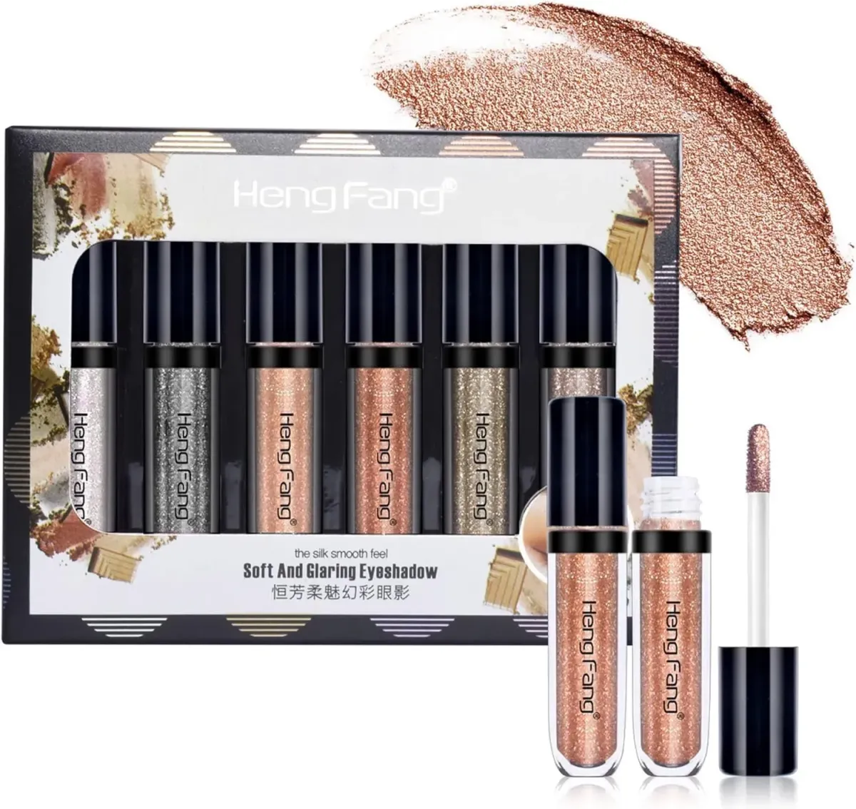 HENG FANG 6 Pcs Liquid Diamond Glitter Eyeshadows Set – Waterproof, Long-Lasting, Vibrant Colors with Lightweight Texture for Bold &amp; Sparkling Eye Makeup View Gallery - Pakistan