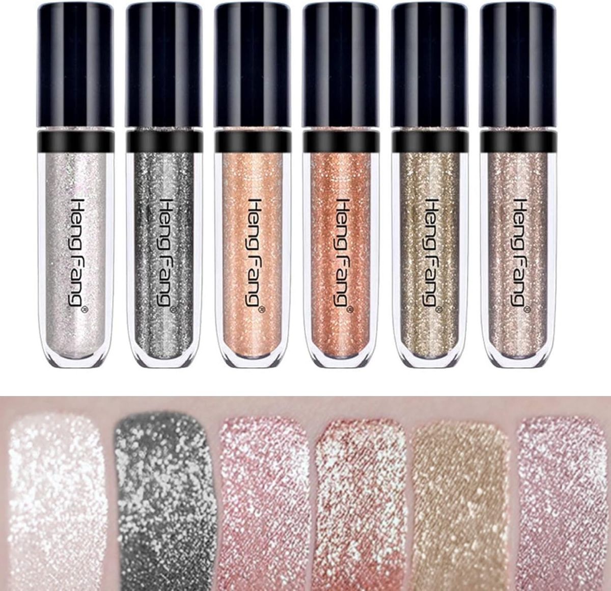 HENG FANG 6 Pcs Liquid Diamond Glitter Eyeshadows Set – Waterproof, Long-Lasting, Vibrant Colors with Lightweight Texture for Bold &amp; Sparkling Eye Makeup View Gallery - Pakistan