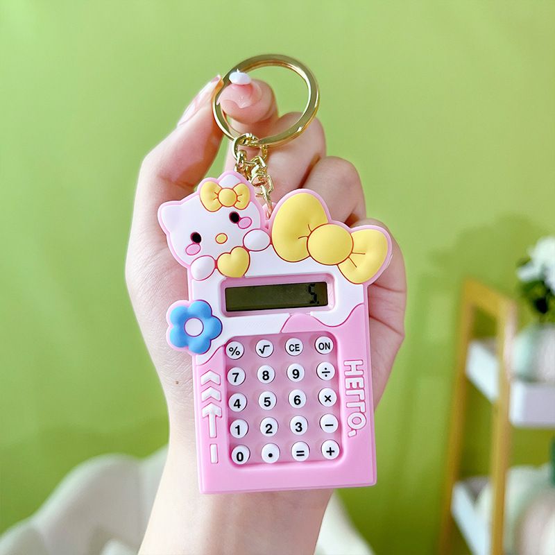 Mini Calculator Keychain – Cute Pink Kawaii Cartoon Portable Calculator | School &amp; Student Supplies, Stationery Gift (Random color) View Gallery - Pakistan