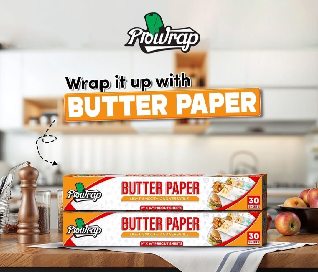 Prowrap Butter Paper – 9" x 14" Precut Sheets (30 Pcs) | High-Quality Waterproof &amp;amp; Grease-Resistant Food Wrap | Thicker Than Market Standard
