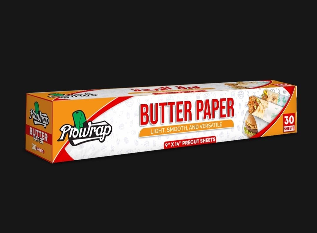 Prowrap Butter Paper – 9" x 14" Precut Sheets (30 Pcs) | High-Quality Waterproof &amp; Grease-Resistant Food Wrap | Thicker Than Market Standard View Gallery - Pakistan