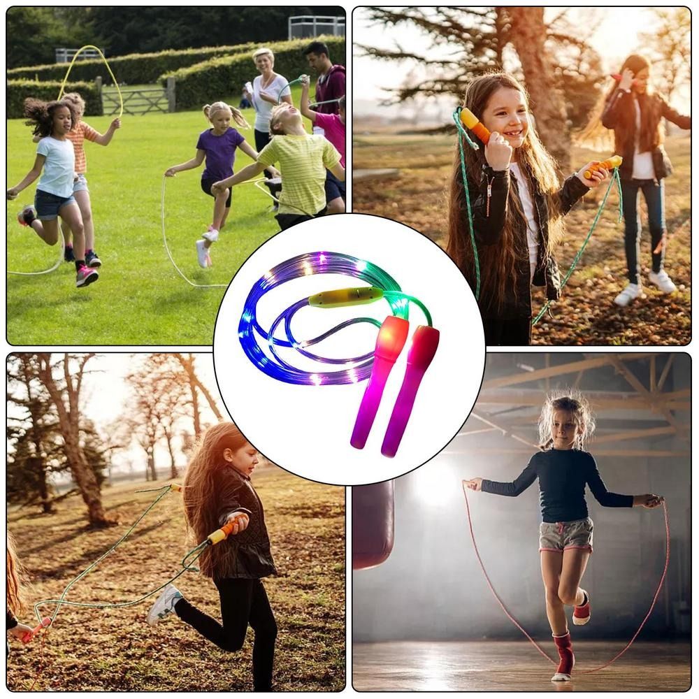 Lighting Jump Skipping Rope – LED Fitness Rope for Kids &amp; Adults, Indoor/Outdoor Training, Random Color View Gallery - Pakistan