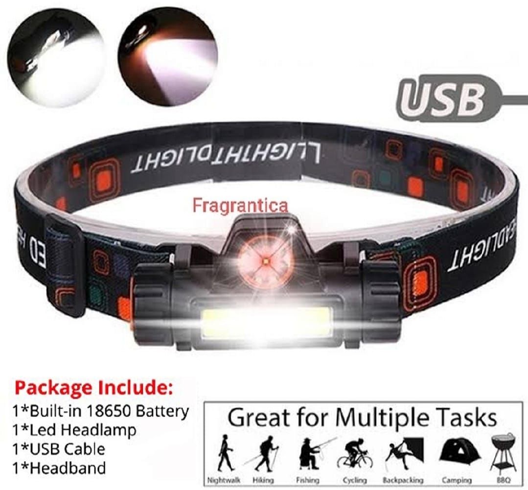 Rechargeable High Power LED Headlamp – Waterproof Headlight with Adjustable Brightness, Magnetic Side &amp; Ergonomic Strap for Camping, Hiking, Fishing &amp; Outdoor Use View Gallery - Pakistan