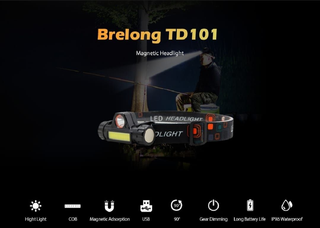 Rechargeable High Power LED Headlamp – Waterproof Headlight with Adjustable Brightness, Magnetic Side &amp; Ergonomic Strap for Camping, Hiking, Fishing &amp; Outdoor Use View Gallery - Pakistan
