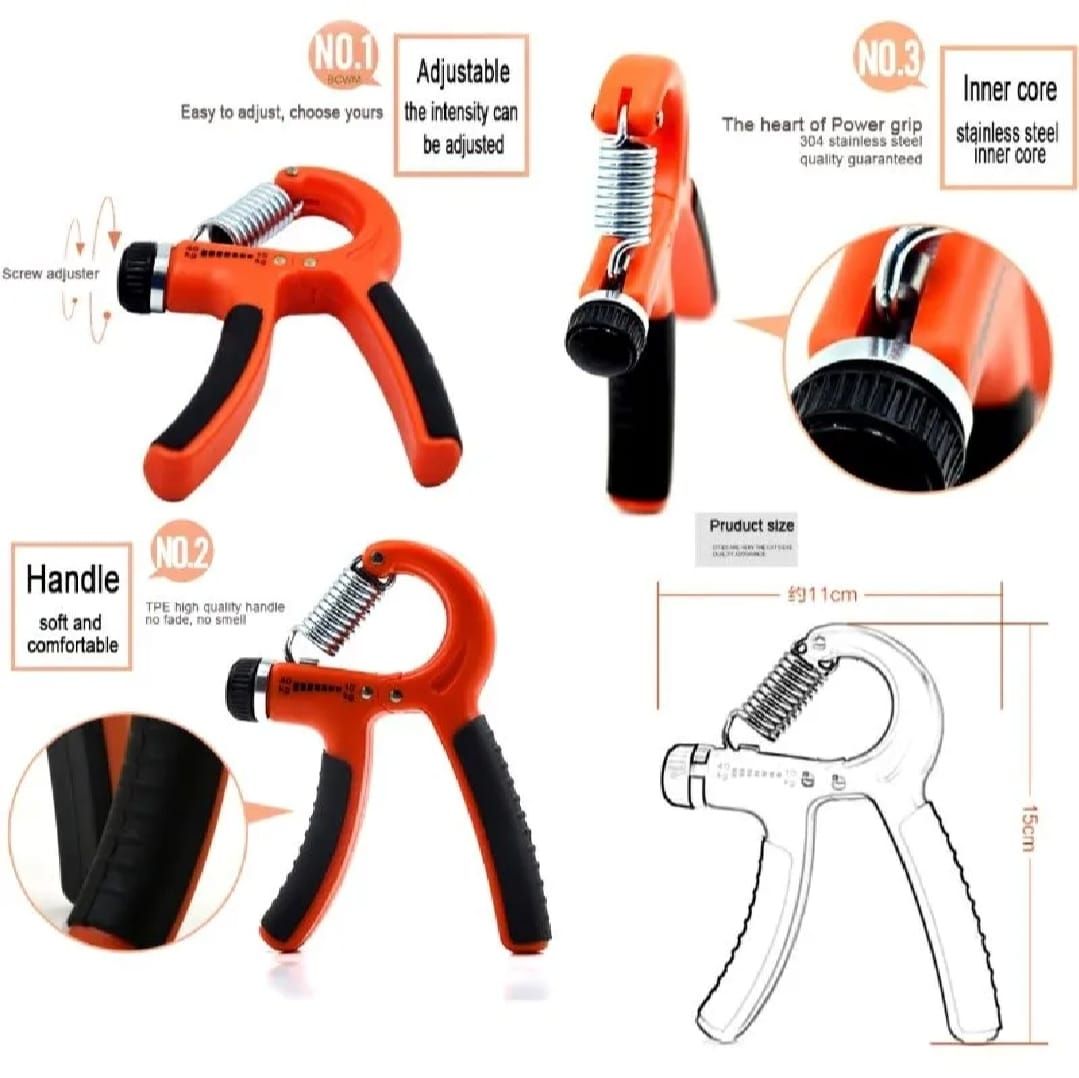 Set of 2 Adjustable Heavy Hand Grippers (10–40Kg) – Strength Training Exerciser for Hand, Wrist &amp; Finger Workout (random Color) View Gallery - Pakistan