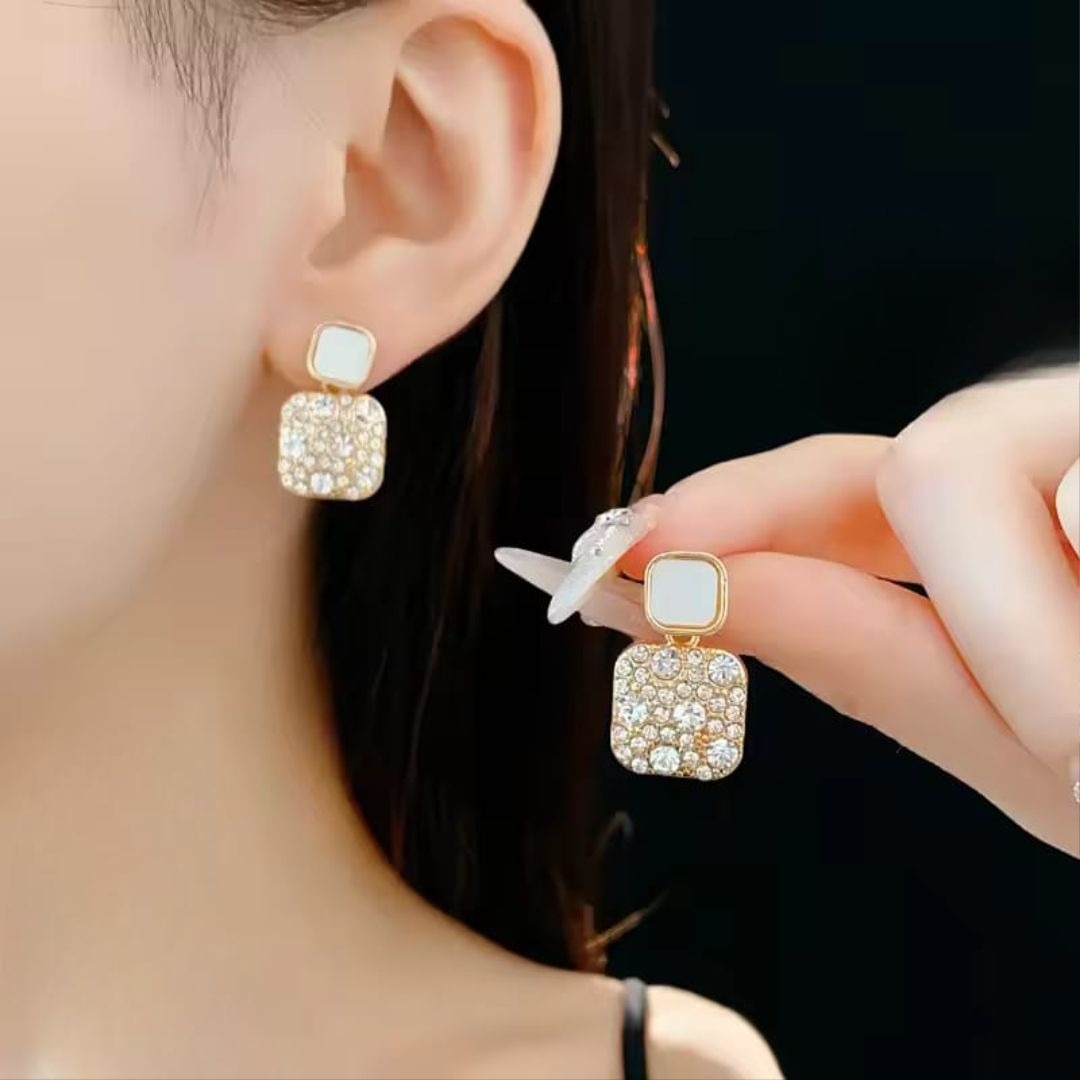 PJT-984 Fashion Rhinestone Square Earrings For Women Women Jewelry Party Accessries Gift