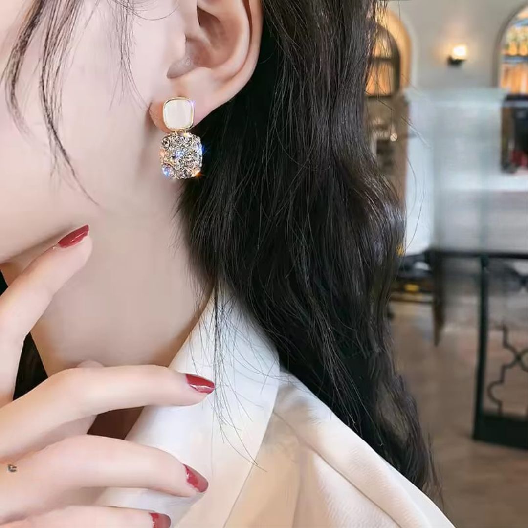 PJT-984 Fashion Rhinestone Square Earrings For Women Women Jewelry Party Accessries Gift View Gallery - Pakistan