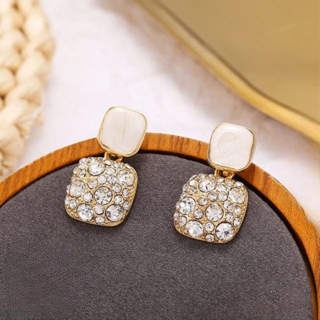 PJT-984 Fashion Rhinestone Square Earrings For Women Women Jewelry Party Accessries Gift View Gallery - Pakistan