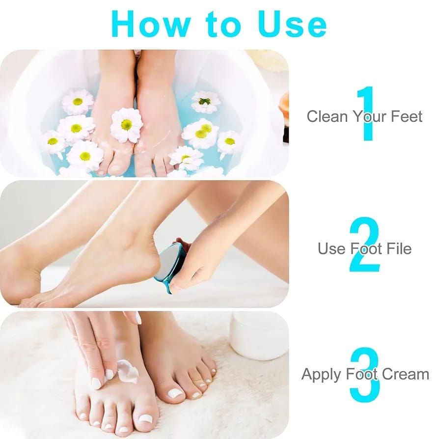 2 in 1 Double-Sided Nano Glass Callus Remover &amp; Crystal Hair Eraser – Safe &amp; Quick Foot File, Dead Skin &amp; Hard Callus Remover, Painless Epilator for Women, Portable Pedicure Tool (Random Color) View Gallery - Pakistan