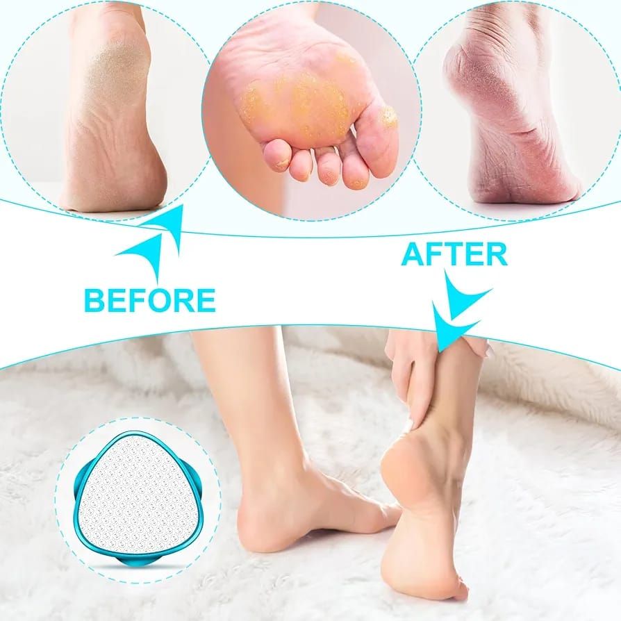 2 in 1 Double-Sided Nano Glass Callus Remover &amp; Crystal Hair Eraser – Safe &amp; Quick Foot File, Dead Skin &amp; Hard Callus Remover, Painless Epilator for Women, Portable Pedicure Tool (Random Color) View Gallery - Pakistan