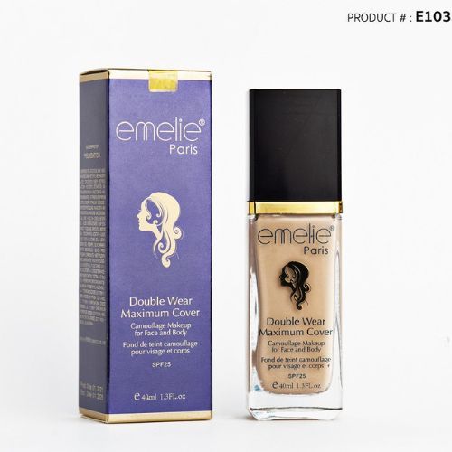 Emelie Double Wear Maximum Cover Foundation SPF25 – Face &amp;amp; Body – Shade 1