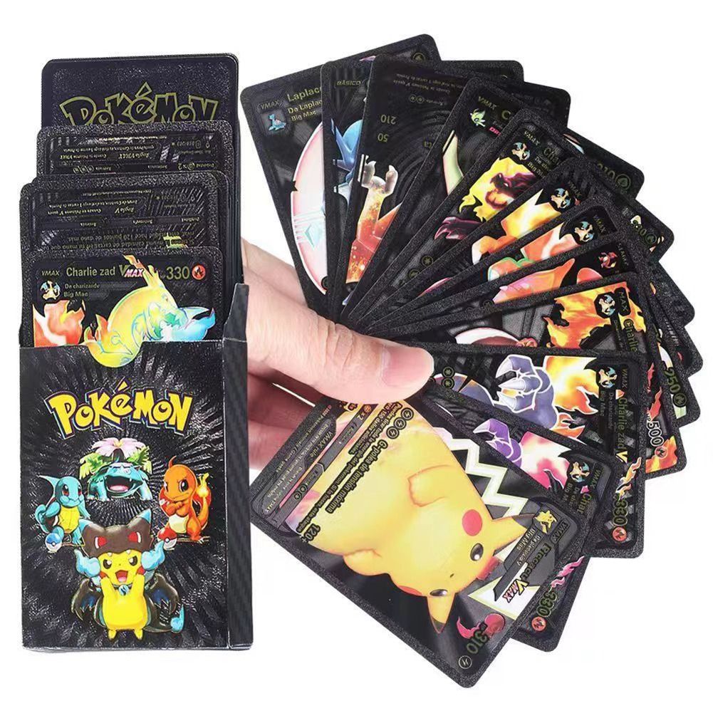 Pokemon Metal Cards Collection Box – 55 Cards per Pack | 3D Pokemon Trading Cards | Durable Metal Cards | Gold, Black &amp; Silver Color Options | Premium Collector’s Edition Gift Set View Gallery - Pakistan