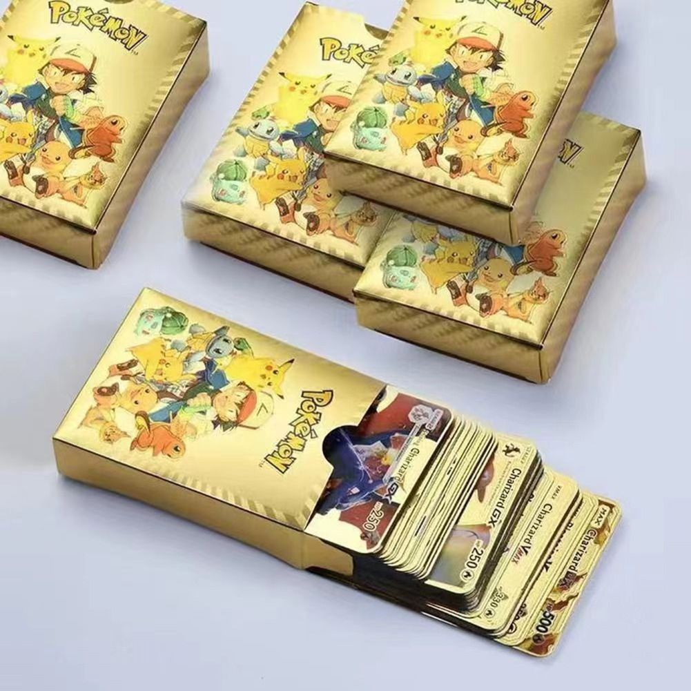 Pokemon Metal Cards Collection Box – 55 Cards per Pack | 3D Pokemon Trading Cards | Durable Metal Cards | Gold, Black &amp; Silver Color Options | Premium Collector’s Edition Gift Set View Gallery - Pakistan