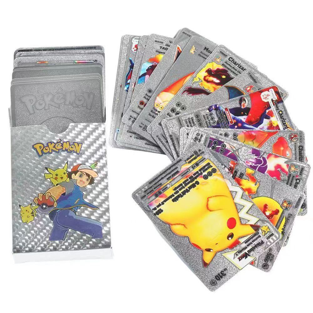 Pokemon Metal Cards Collection Box – 55 Cards per Pack | 3D Pokemon Trading Cards | Durable Metal Cards | Gold, Black &amp; Silver Color Options | Premium Collector’s Edition Gift Set View Gallery - Pakistan