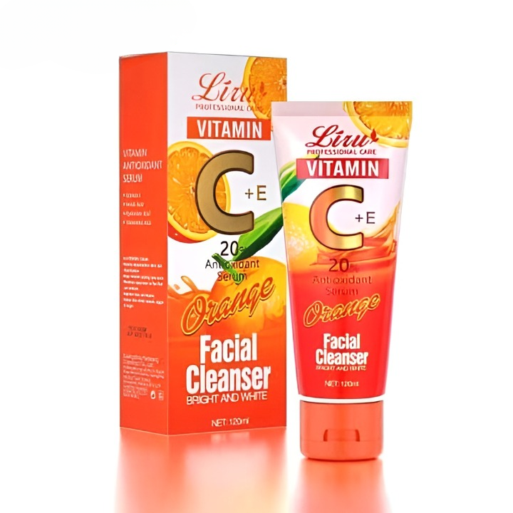 Liru Orange Facial Cleanser 120ml | Professional Care with Vitamin C+E &amp; Orange Extract for Brightening, Deep Cleansing &amp; Daily Skincare View Gallery - Pakistan