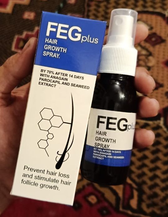 FEG PLUS Hair &amp; Beard Growth Serum Spray 50ml | 22% Seaweed Extract, Rosemary, Redensyl, Anagain &amp; 5% Minoxidil | Anti Hair Loss, Regrowth Treatment View Gallery - Pakistan