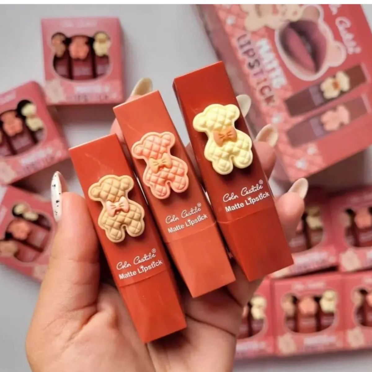 Color Castile Pack of 3 Bear Shape Matte Lipsticks – Long-Lasting, Bold &amp; Vibrant Makeup Essential View Gallery - Pakistan