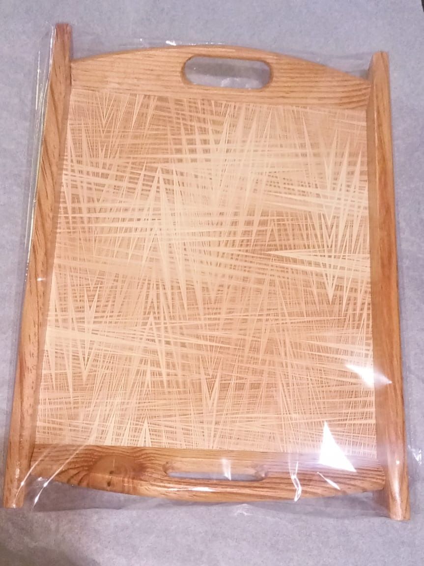 Large Wooden Serving Tray – Strong, Stylish, and Perfect for Serving Food, Drinks, and Decorating Your Home View Gallery - Pakistan