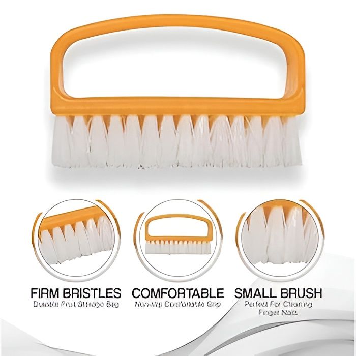 Pack Of 3 Nail Brush Set with Handle – Soft &amp; Durable Bristles for Cleaning Hands, Feet, Nails &amp; Cuticles, Removes Dirt, Grime &amp; Grease, Assorted Colors (Random Color) View Gallery - Pakistan