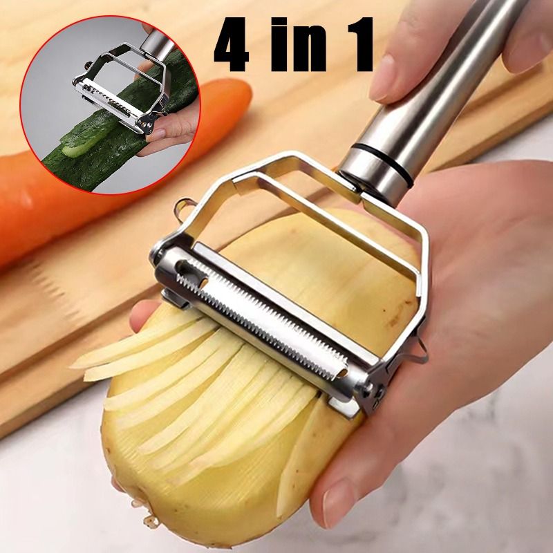 1 Set Stainless Steel Peeler &amp; Slicer – Multi-Function Vegetable &amp; Fruit Grater Tool View Gallery - Pakistan