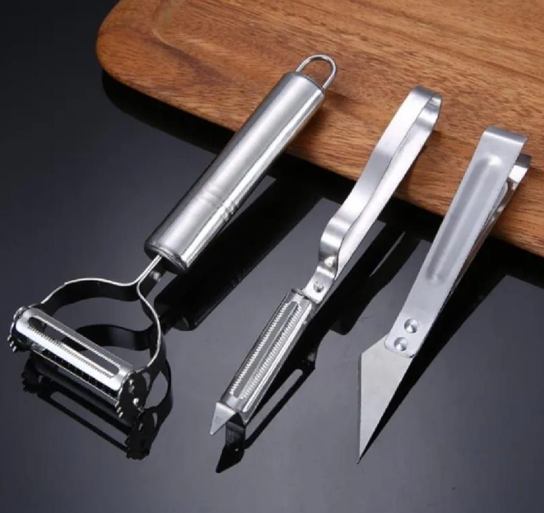 1 Set Stainless Steel Peeler &amp; Slicer – Multi-Function Vegetable &amp; Fruit Grater Tool View Gallery - Pakistan