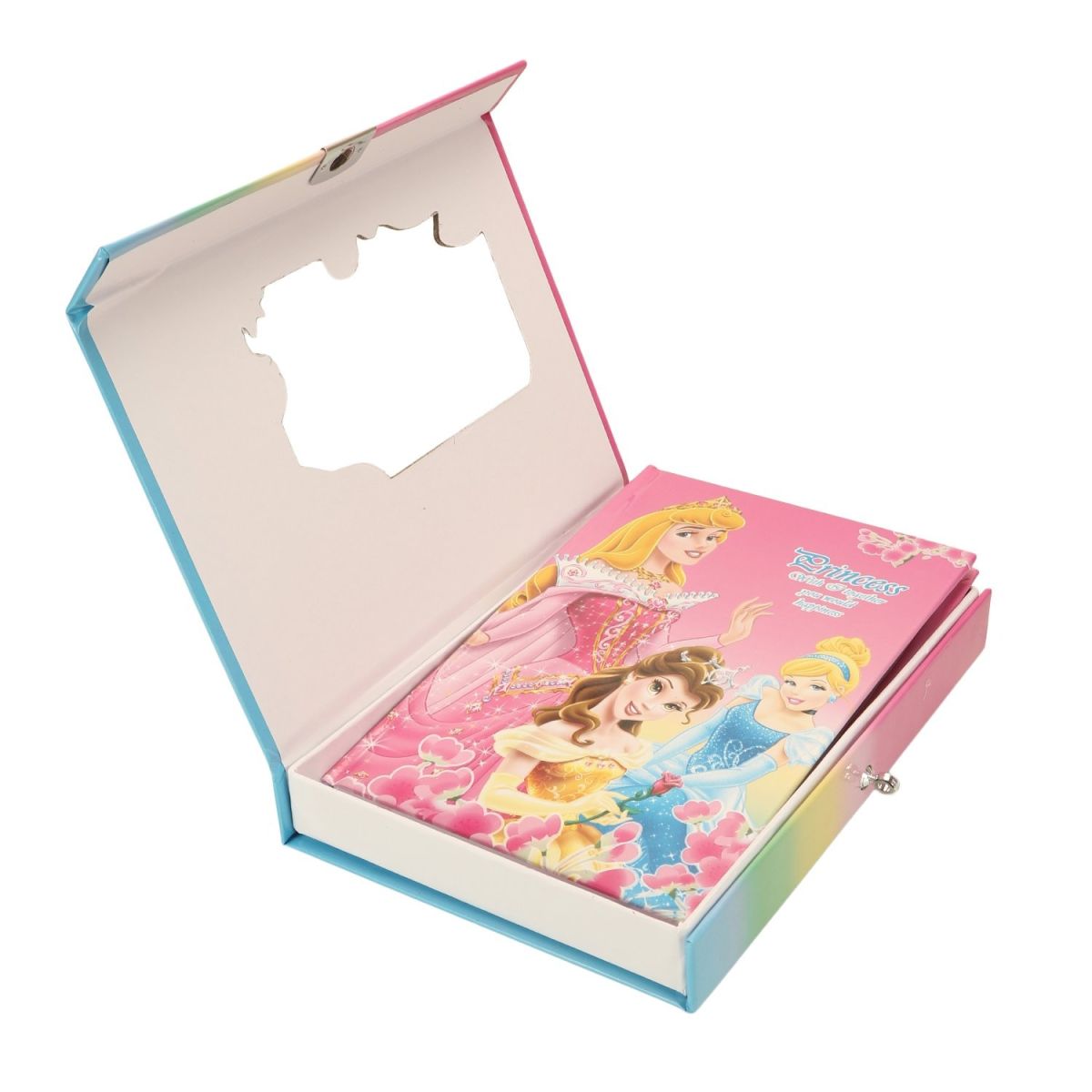 Princess, Frozen &amp; Sofia Cover Fancy Lock Spiral Binding Diary – Medium Size with Box – 40 Pages (22 x 16 cm) View Gallery - Pakistan