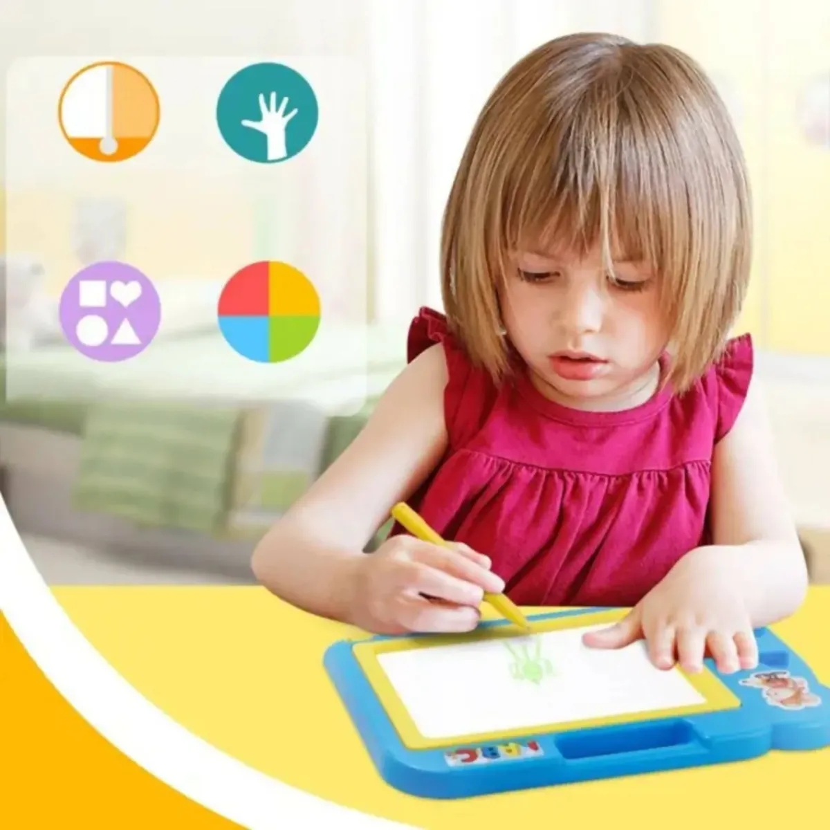 Magnetic Learning Drawing Board for Kids – Erasable Doodle Pad with Pen, Educational Writing &amp; Sketching Toy View Gallery - Pakistan