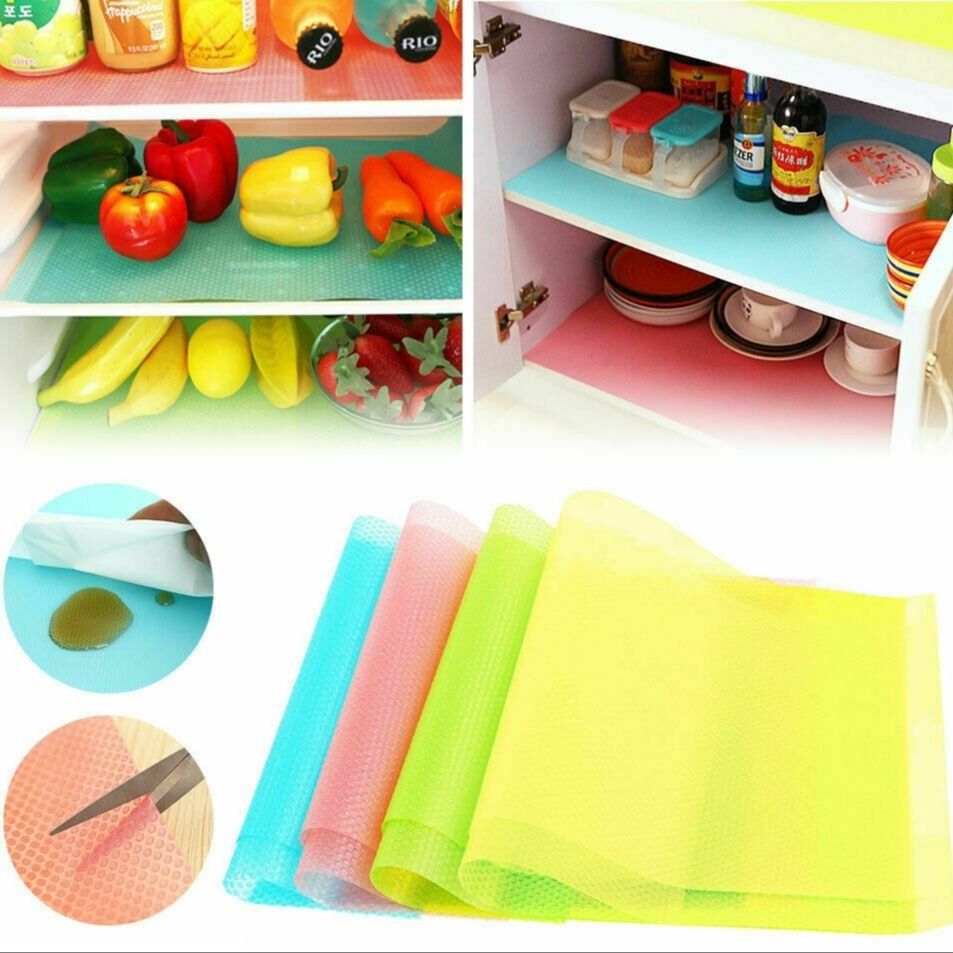 Anti-Slip Fridge Sheet Roll – 45x150cm – Spill-Proof Refrigerator Liner for Organized Shelves (Random color)