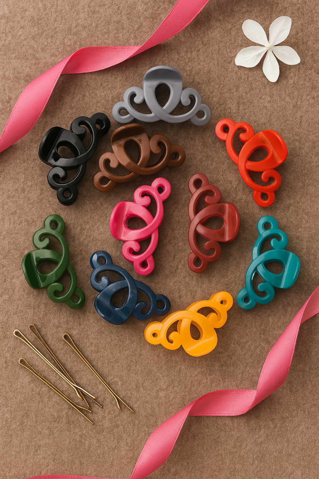 Large Plastic Hair Catchers – 6-Piece Set for Girls, Multiple Colors View Gallery - Pakistan