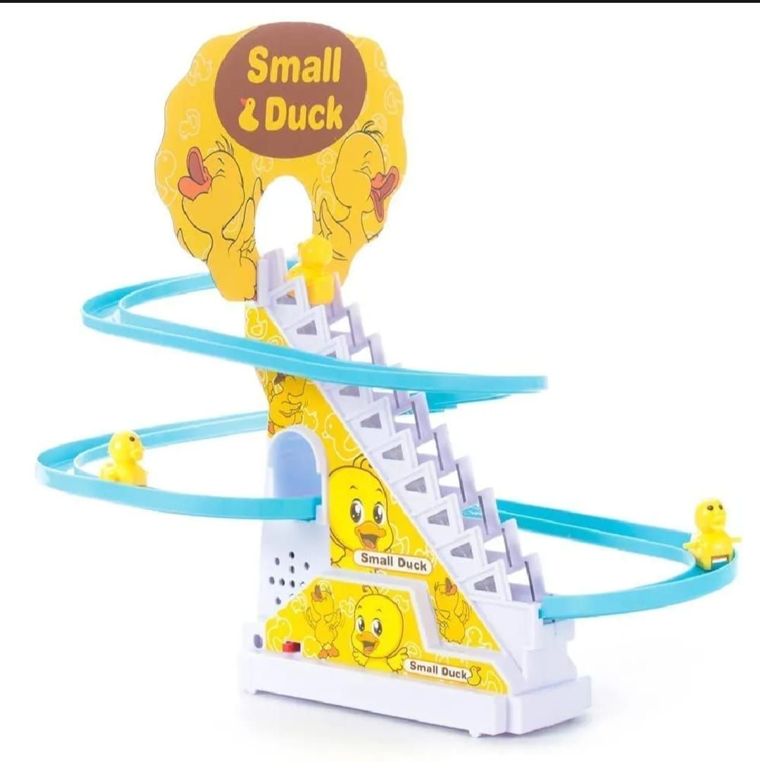 Duck Slide Toy Set, Funny Automatic Stair-Climbing Ducklings Cartoon Race Track Set Little Lovely Duck Slide Toy Escalator Toy with Lights and Music (3 sliding ducks) View Gallery - Pakistan