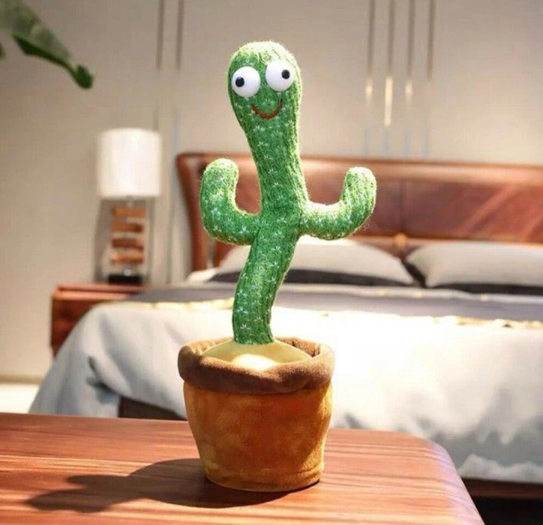 Rechargeable Cute Dancing Cactus Toy for Kids | Talking Dancing Shaking &amp; Talk Back with Lights | Happy Birthday Gift (With Box) View Gallery - Pakistan