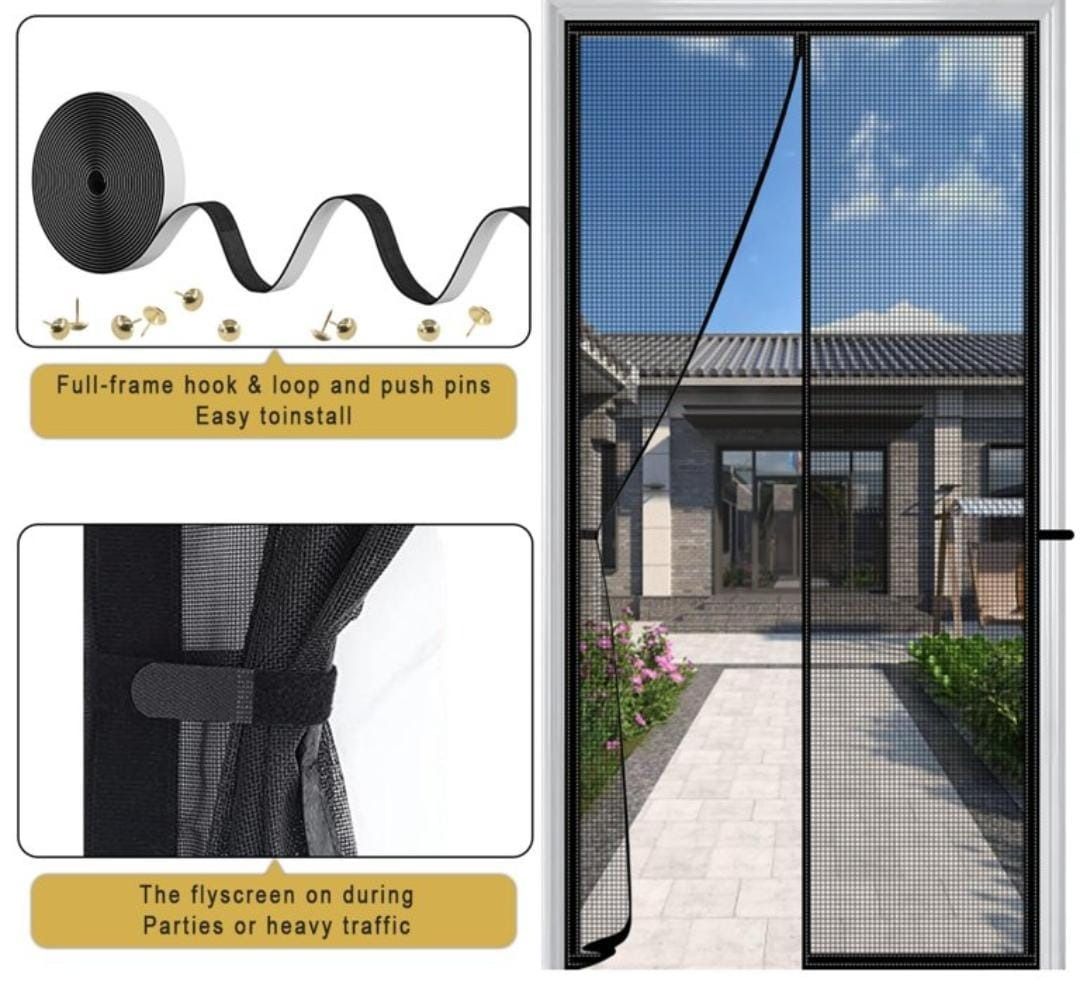 Hands-Free Retractable Magic Mesh Screen Door – Magnetic Closure, Easy Install, Keeps Bugs Out View Gallery - Pakistan