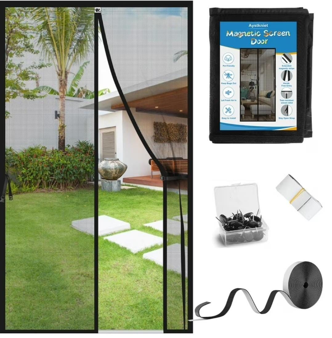 Hands-Free Retractable Magic Mesh Screen Door – Magnetic Closure, Easy Install, Keeps Bugs Out View Gallery - Pakistan