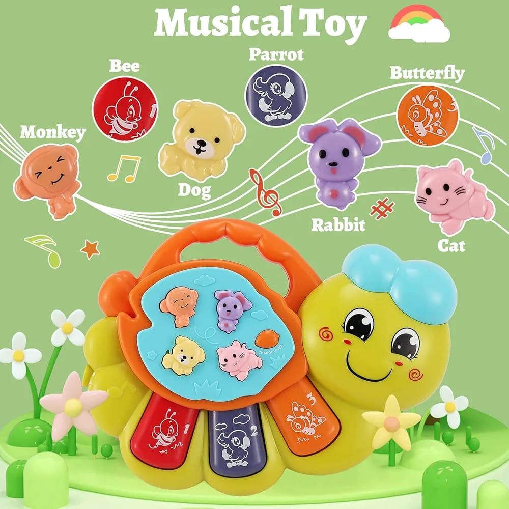 TOEY PLAY Baby Toy with Caterpillar for 12+ Months, Musical Piano Keyboard with Songs, Lights and Animal Sounds, Interactive Toys for Early Learning, Gifts for Little Kids, Boys, Girls 1 Year View Gallery - Pakistan