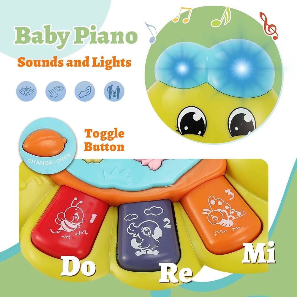 TOEY PLAY Baby Toy with Caterpillar for 12+ Months, Musical Piano Keyboard with Songs, Lights and Animal Sounds, Interactive Toys for Early Learning, Gifts for Little Kids, Boys, Girls 1 Year View Gallery - Pakistan