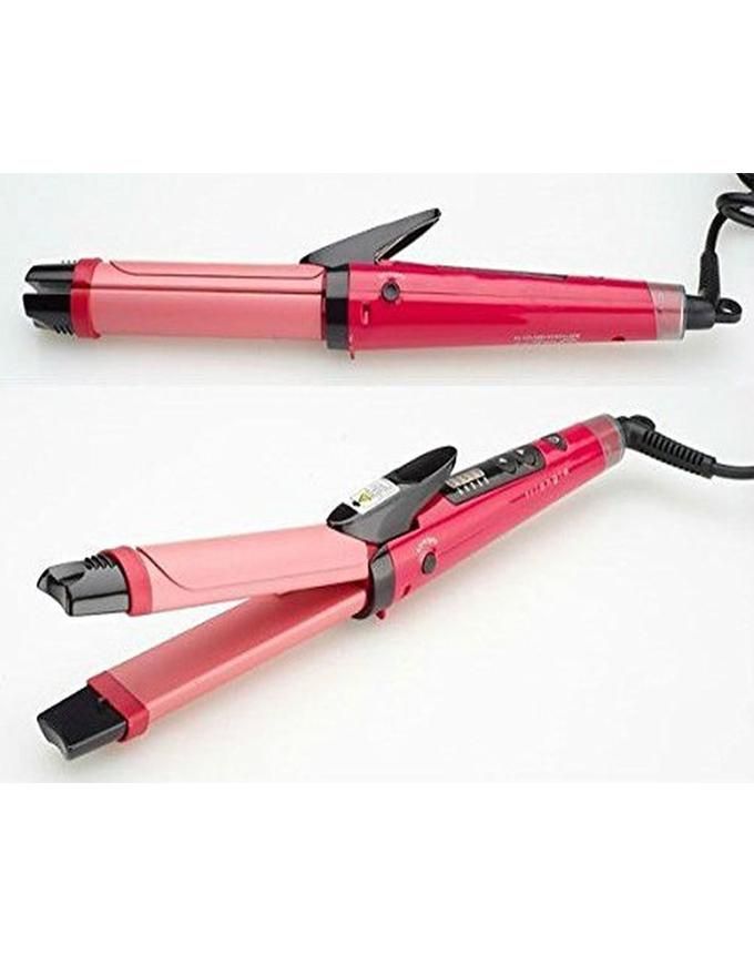 Nova 2-in-1 Hair Straightener &amp; Curler – Model NH-2009, Quick Heat-Up Ceramic Plates for Smooth Straightening &amp; Effortless Curls, Portable Dual-Use Styling Tool for All Hair Types View Gallery - Pakistan