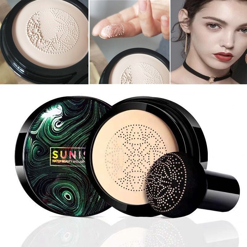 SUNISA Waterproof Mushroom Head Air Cushion Foundation – BB &amp; CC Cream with Moisturizing Liquid Base and Sponge Applicator View Gallery - Pakistan