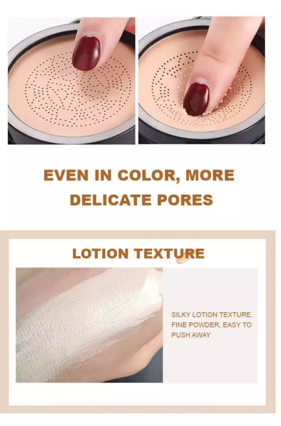 SUNISA Waterproof Mushroom Head Air Cushion Foundation – BB &amp; CC Cream with Moisturizing Liquid Base and Sponge Applicator View Gallery - Pakistan