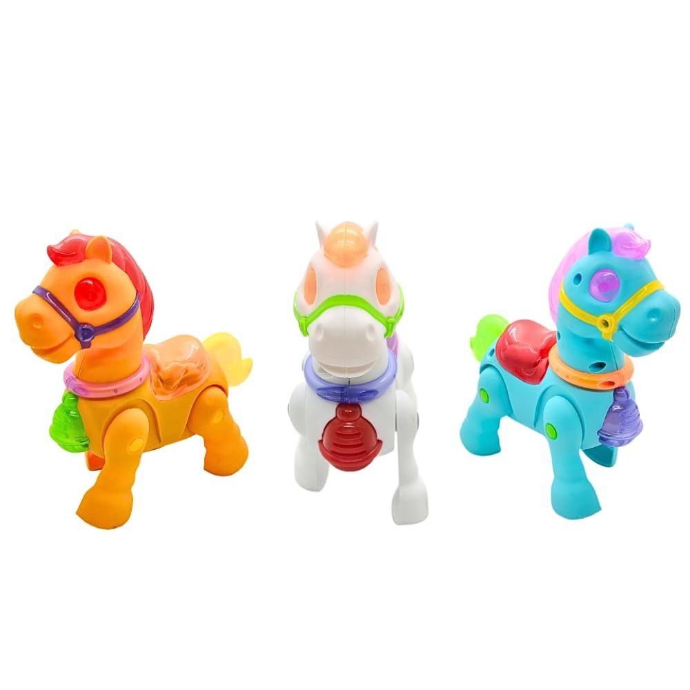 Musical Walking Moving Pony Horse with Light &amp;amp; Sound Battery Operated Toy for Toddlers Kids for Multi Colour