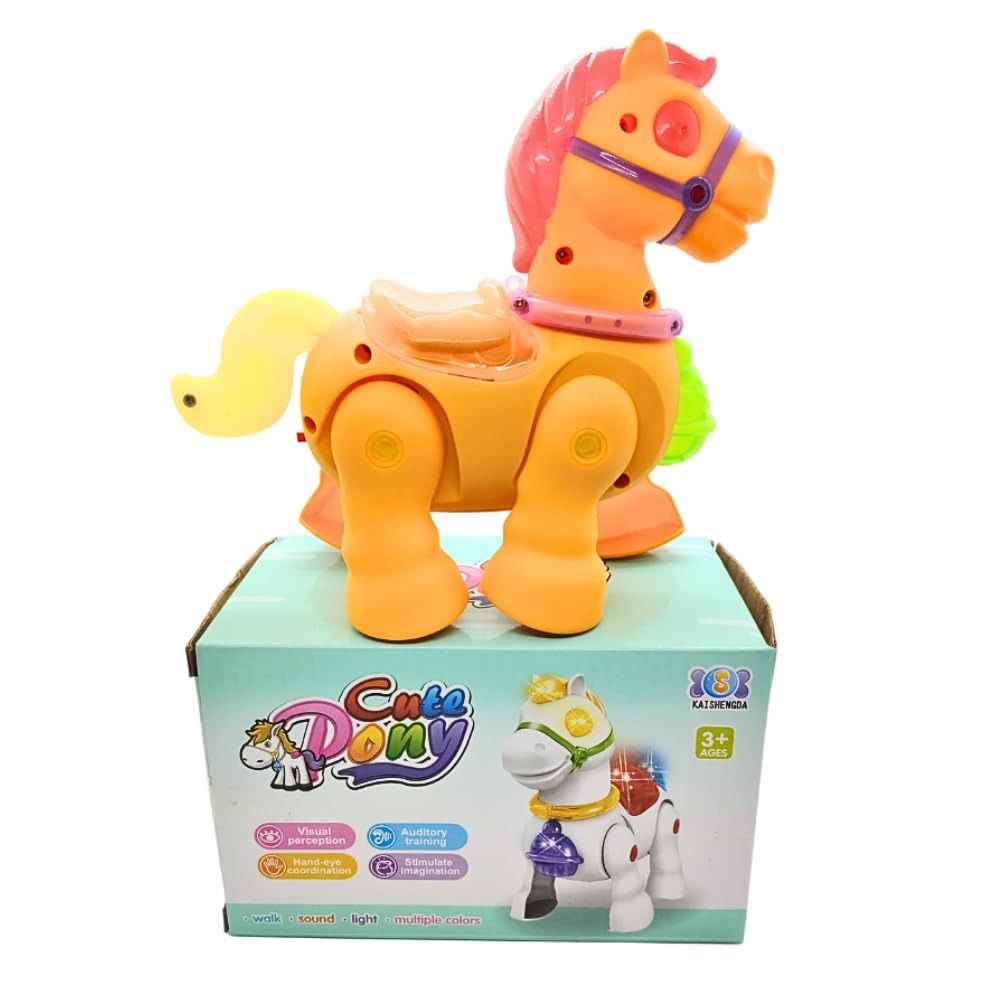 Musical Walking Moving Pony Horse with Light &amp; Sound Battery Operated Toy for Toddlers Kids for Multi Colour View Gallery - Pakistan