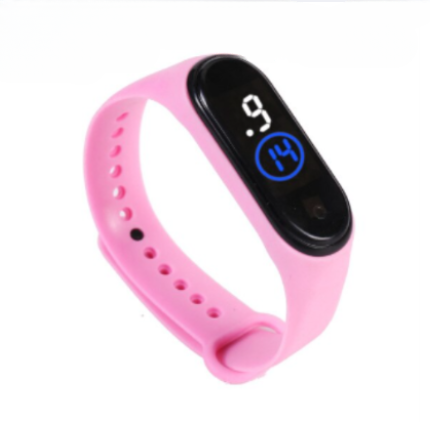 Latest  M4 LED Watch Digital Sports Bracelet for Boys &amp; Girls – Waterproof Touch Display – Random Band Color (Without Box) View Gallery - Pakistan