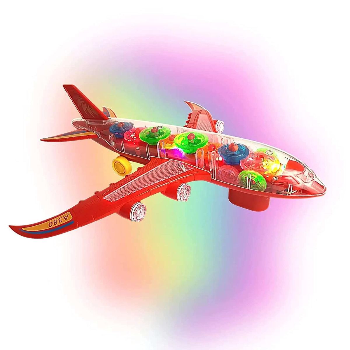 New Trending Transparent Gear Plane Toy – Light Mode, Music, Bump-and-Go Action, 45×46 cm, Battery Operated, for Kids Ages 3 and Up View Gallery - Pakistan