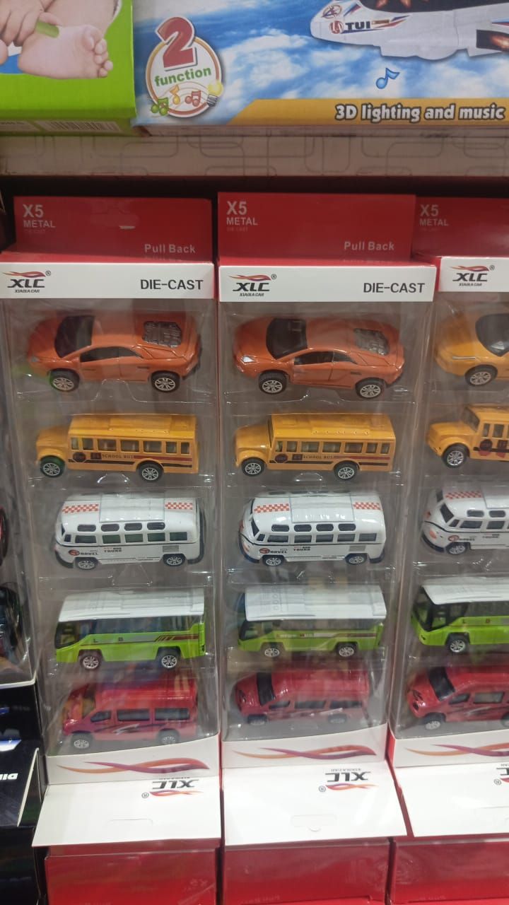 5-Piece Die Cast Metal Car and Bus Set – 1:64 Scale City Vehicle Collection for Kids – Pull Back &amp; Release – Durable Metal &amp; Plastic Construction – Educational Toy for Ages 3+ View Gallery - Pakistan