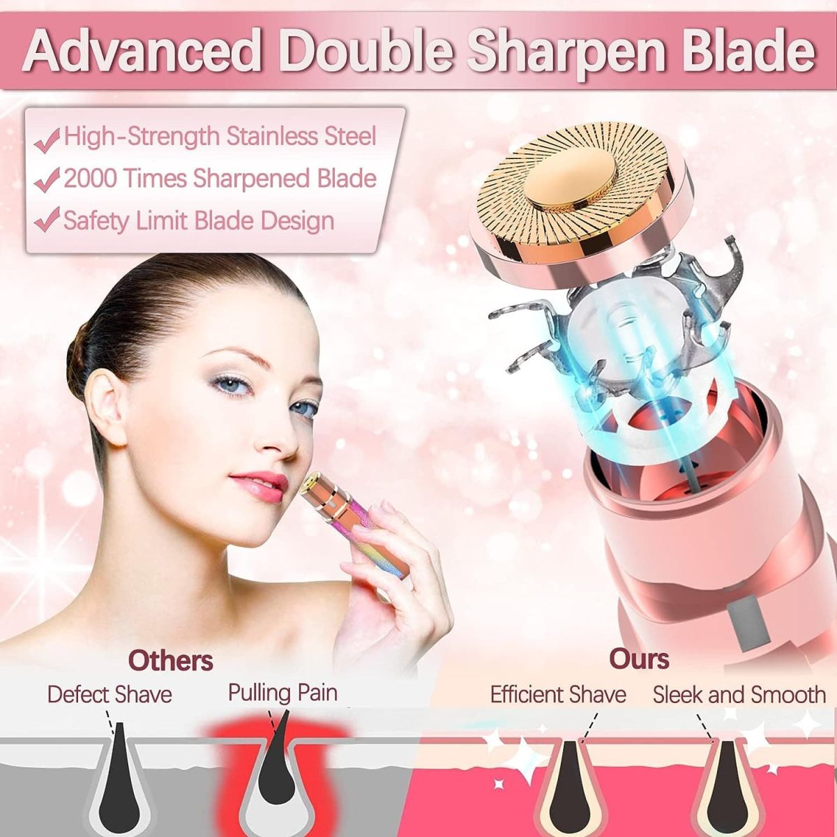 2 in 1 Electric Eyebrow Trimmer &amp; Shaver Model 203A – Rechargeable, Painless Hair Removal for Women View Gallery - Pakistan